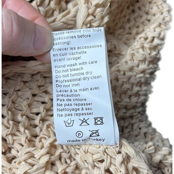 CREA CONCEPT Womens Medium‎ Woven Distressed Beige Sleeveless Vest Cardigan - Picture 10 of 10